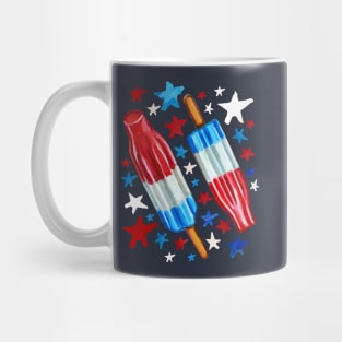 Patriotic Rocket Pop and Stars Pattern Mug